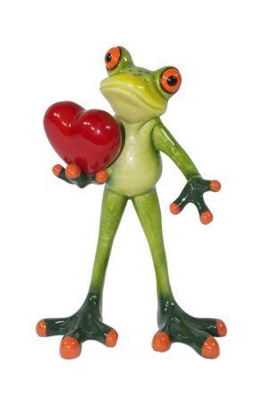 Romantyczna Figurka Żaby Trzymającej Serce - Ozdoba Dekoracyjna - 105256