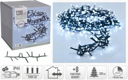 Lampki choinkowe 'Microclust' 1200 LED biały - AX8560050 Koopman