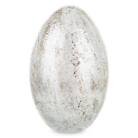 Eleganckie Dekoracyjne Srebrne Jajko Wielkanocne - Figurka Dekoracyjna - 163857