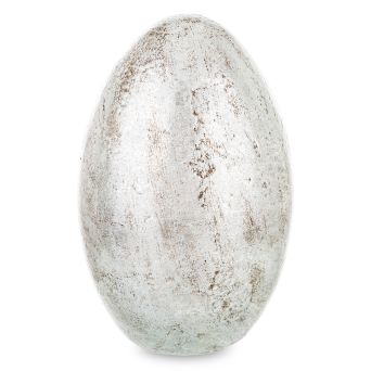 Eleganckie Dekoracyjne Srebrne Jajko Wielkanocne - Figurka Dekoracyjna - 163857