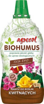 NAWÓZ BIOHUMUS NAWÓZ DO ROŚLIN KWITNĄCYCH 1L - AGRECOL 