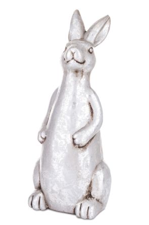 Srebrna Figurka Zająca Dekoracyjna – Minimalistyczna Dekoracja Wielkanocna w Stylu Skandynawskim - 137903