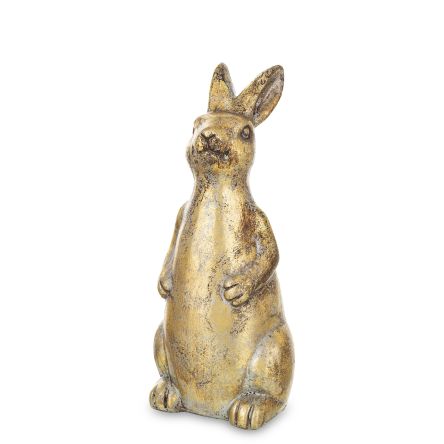 Stylowa Złota Figurka Zająca Wielkanocnego – Elegancka Dekoracja Świąteczna - Figurka Ozdobna- 163867