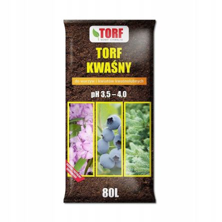 ZIEMIA PODŁOŻE TORF KWAŚNY PH 3,5-4 80L - NOWY CHWALIM