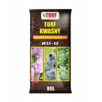 ZIEMIA PODŁOŻE TORF KWAŚNY PH 3,5-4 80L - NOWY CHWALIM