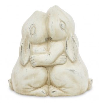 Elegancka Nowoczesna Figurka Zajączków w Objęciach - Figurka Ozdobna - 128348