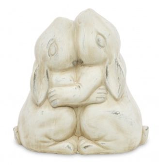Elegancka Nowoczesna Figurka Zajączków w Objęciach - Figurka Ozdobna - 128348