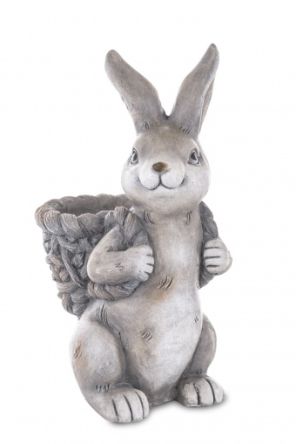 Dekoracyjna Figurka Zająca z Koszykiem - Ozdoba Dekoracyjna - 143985