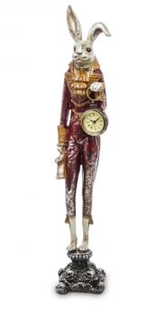 Ekskluzywna Figurka Zająca Dżentelmena z Zegarem Kieszonkowym - Figurka Ozdobna -  121681