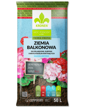 ZIEMIA PODŁOŻE DO ROŚLIN BALKONOWYCH TERRA PRETA 50L - KRONEN