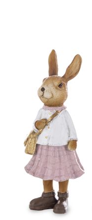 Stylowy Zajączek Wielkanocny w Pastelowej Sukience – Elegancka Figurka Dekoracyjna  - 161588
