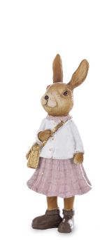 Stylowy Zajączek Wielkanocny w Pastelowej Sukience – Elegancka Figurka Dekoracyjna  - 161588