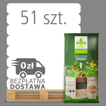 ZRĘBKI Z DRZEW IGLASTYCH WYSOKA GRZĄDKA WARSTWA 1 50L PALETA 51 WORKÓW - KRONEN