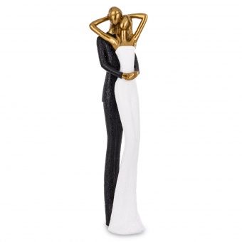 Elegancka Nowoczesna Figurka Zakochanej Pary w Czerni i Bieli - Figurka Dekoracyjna - 175468
