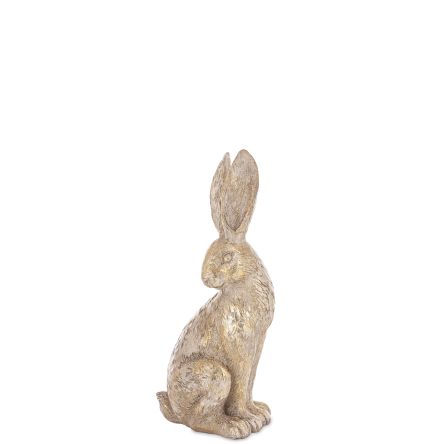 Złota Stylowa Figurka Zająca w Złotym Wykończeniu – Elegancka Dekoracja Wielkanocna - 166005