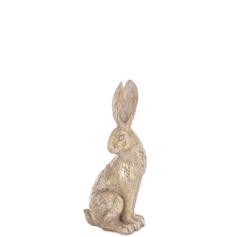Złota Stylowa Figurka Zająca w Złotym Wykończeniu – Elegancka Dekoracja Wielkanocna - 166005