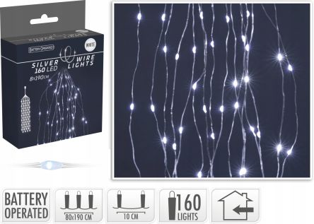 Lampki choinkowe 'Silverwire' 160 LED biały - AX9730220 Koopman