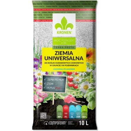 ZIEMIA UNIWERSALNA - PODŁOŻE DO ROŚLIN - TERRA PRETA 10L - KRONEN