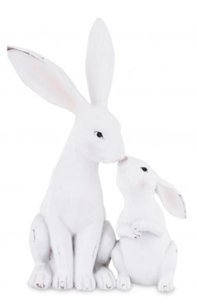 Elegancka Minimalistyczna Figurka Całujących się Białych Zajączków -  Figurka Dekoracyjna - 143334