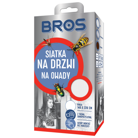 BROS SIATKA NA DRZWI 140x200cm - BIAŁA