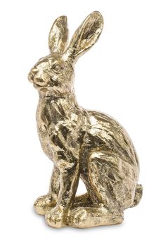 Stylowa Złota Figurka Zająca Wielkanocnego – Elegancka Dekoracja Świąteczna - Figurka Ozdobna - 128980