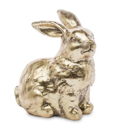 Stylowa Złota Figurka Zająca Wielkanocnego – Elegancka Dekoracja Świąteczna - Figurka Ozdobna - 128995