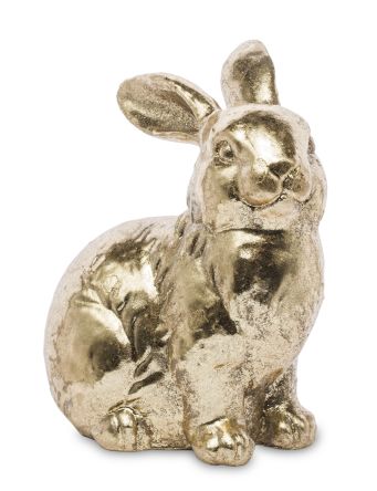 Stylowa Złota Figurka Zająca Wielkanocnego – Elegancka Dekoracja Świąteczna - Figurka Ozdobna - 128994