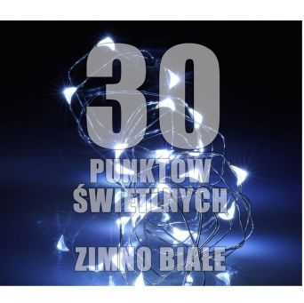 Lampki Wewnętrzne LED ZIMNY BIAŁY - RUM-LUX 