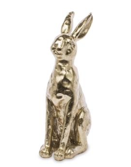 Stylowa Złota Figurka Zająca Wielkanocnego – Elegancka Dekoracja Świąteczna - Figurka Ozdobna- 128993