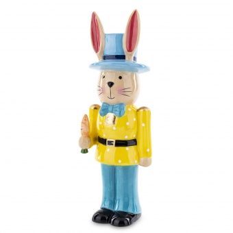 Elegancka Pastelowa Figurka Zająca Wielkanocnego – Kolorowa Dekoracja Wielkanocna do Domu - Figurka Ozdobna  - 162470