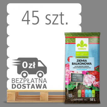 ZIEMIA BALKONOWA - PODŁOŻE BEZ TORFU TERRA PRETA 50L PALETA 45 WORKÓW - KRONEN