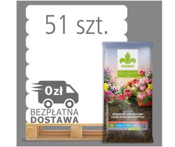 ZIEMIA PODŁOŻE DO PELARGONII, SURFINII I ROŚLIN BALKONOWYCH 50L PALETA 51WORKÓW - KRONEN