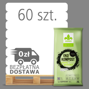 EKOKOMPOST OGRODOWY 25l PALETA 60 WORKÓW - KRONEN