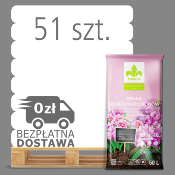 ZIEMIA PODŁOŻE DO RODODENDRONÓW, AZALII, HORTENSJI 50L PALETA 51 WORKÓW - KRONEN